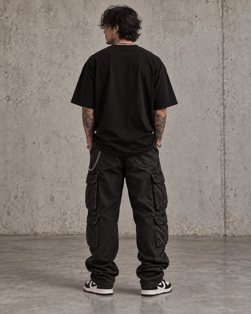 Respect The Chaos Black Oversized T-Shirt - Haubett India product image