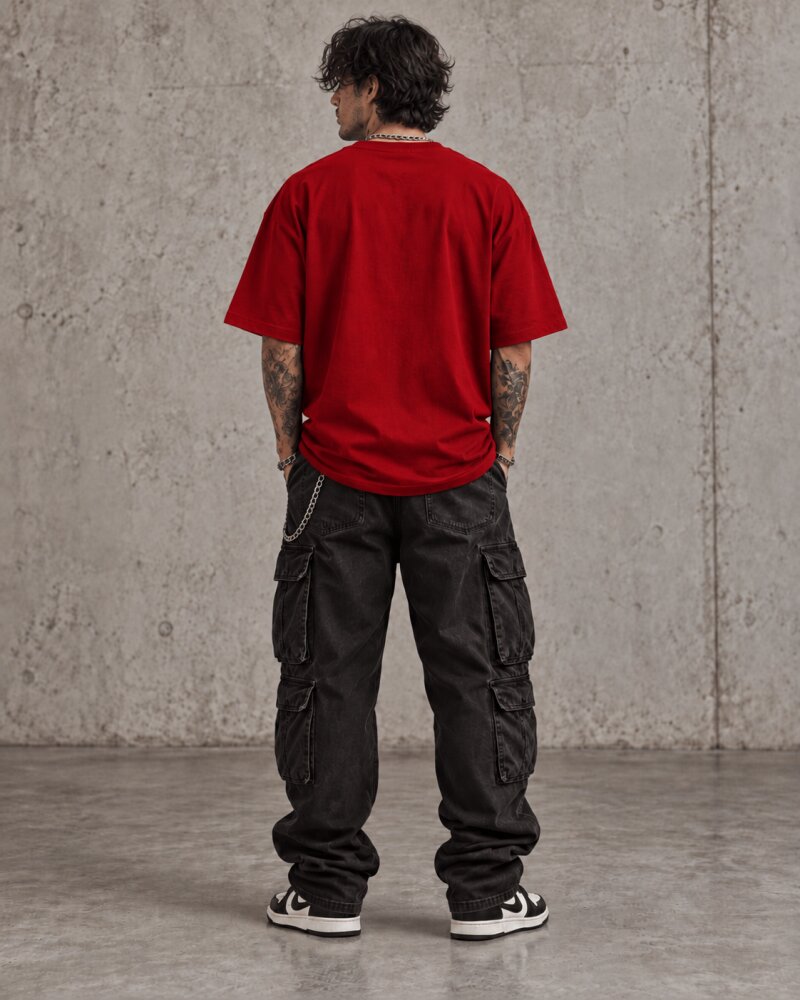 Respect The Chaos Red Oversized T-Shirt - Haubett India product image