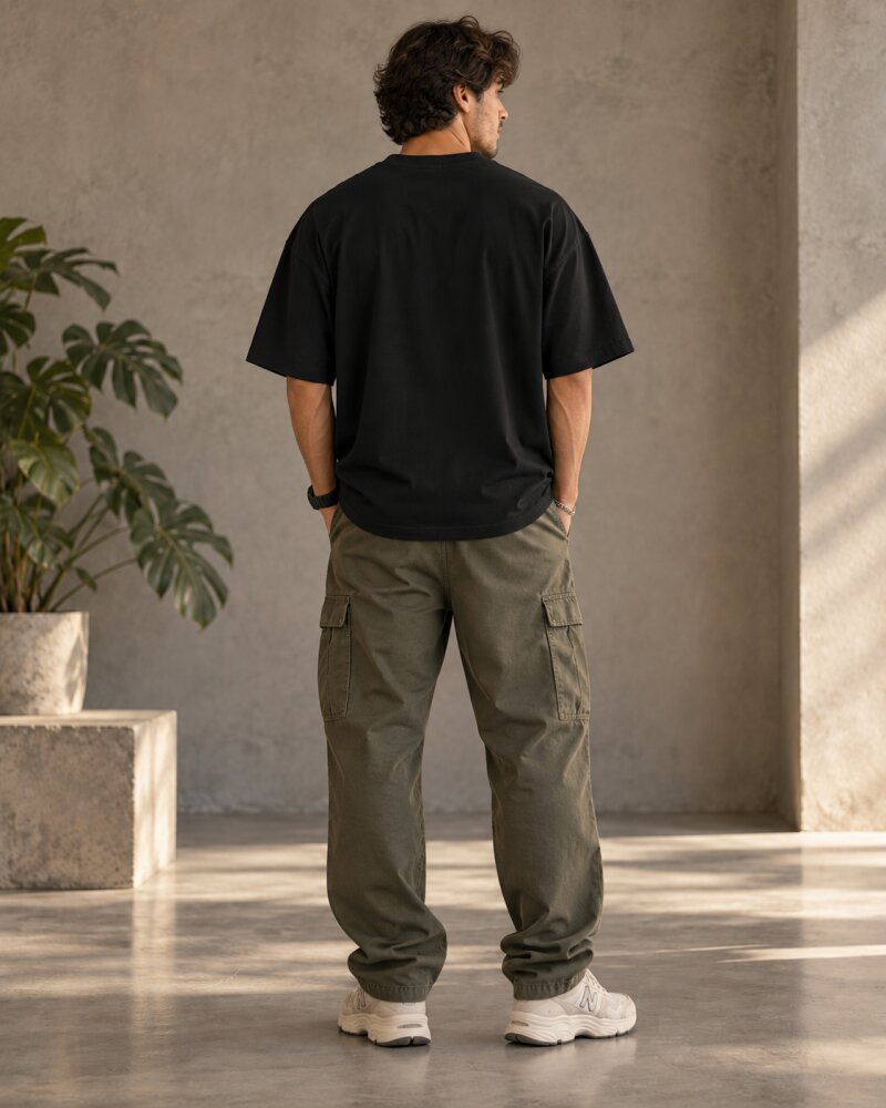 Rooted Black Oversized T-Shirt - Haubett India product image