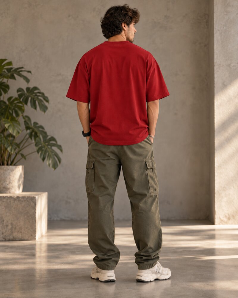 Rooted Red Oversized T-Shirt - Haubett India product image