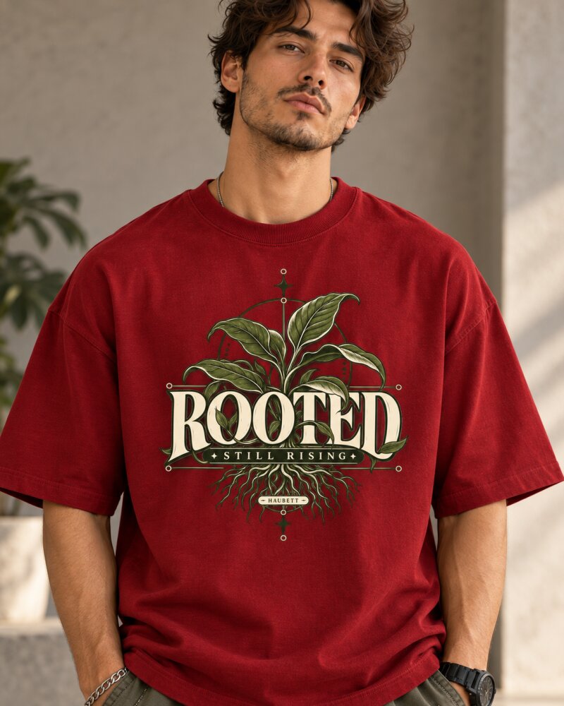Rooted Red Oversized T-Shirt - Haubett India product image