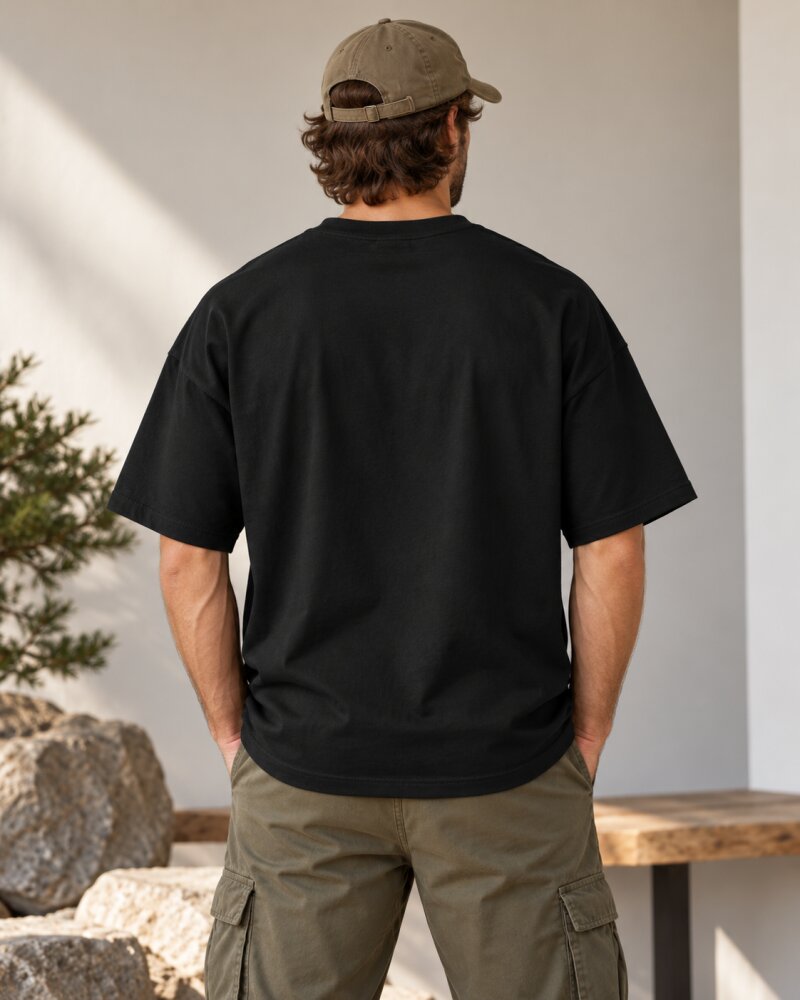 Mountain Compass Black Oversized T-Shirt - Haubett India product image