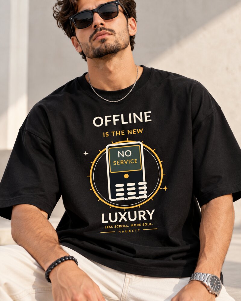 Offline Luxury Black Oversized T-Shirt - Haubett India product image