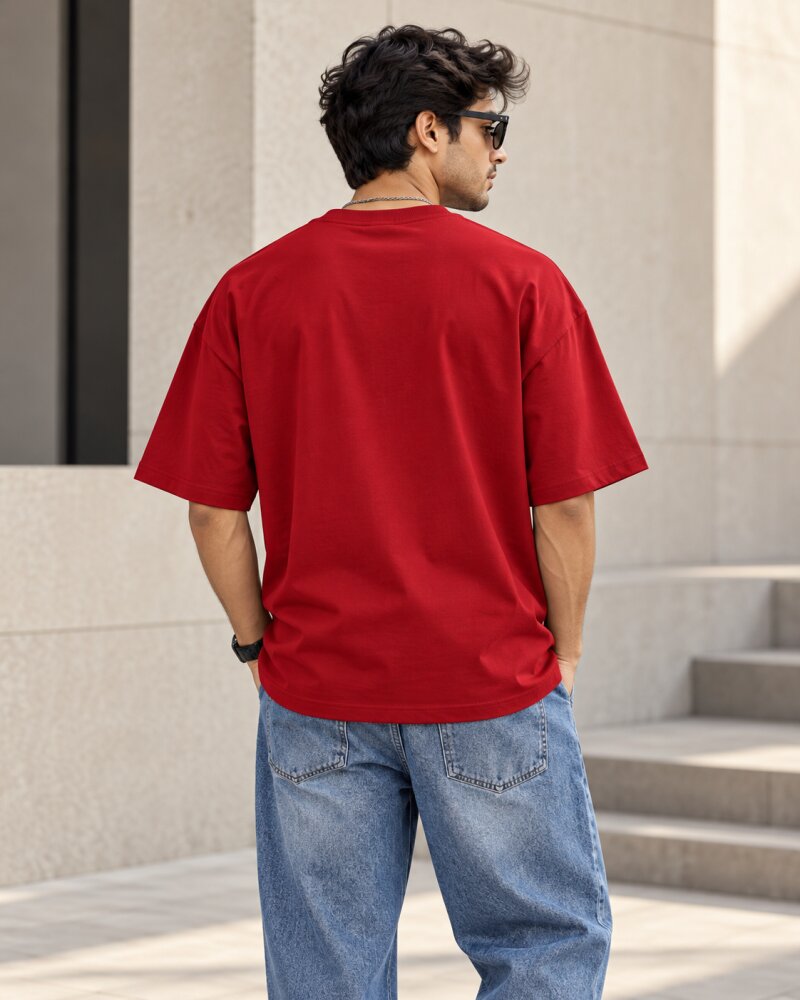 Offline Luxury Red Oversized T-Shirt - Haubett India product image