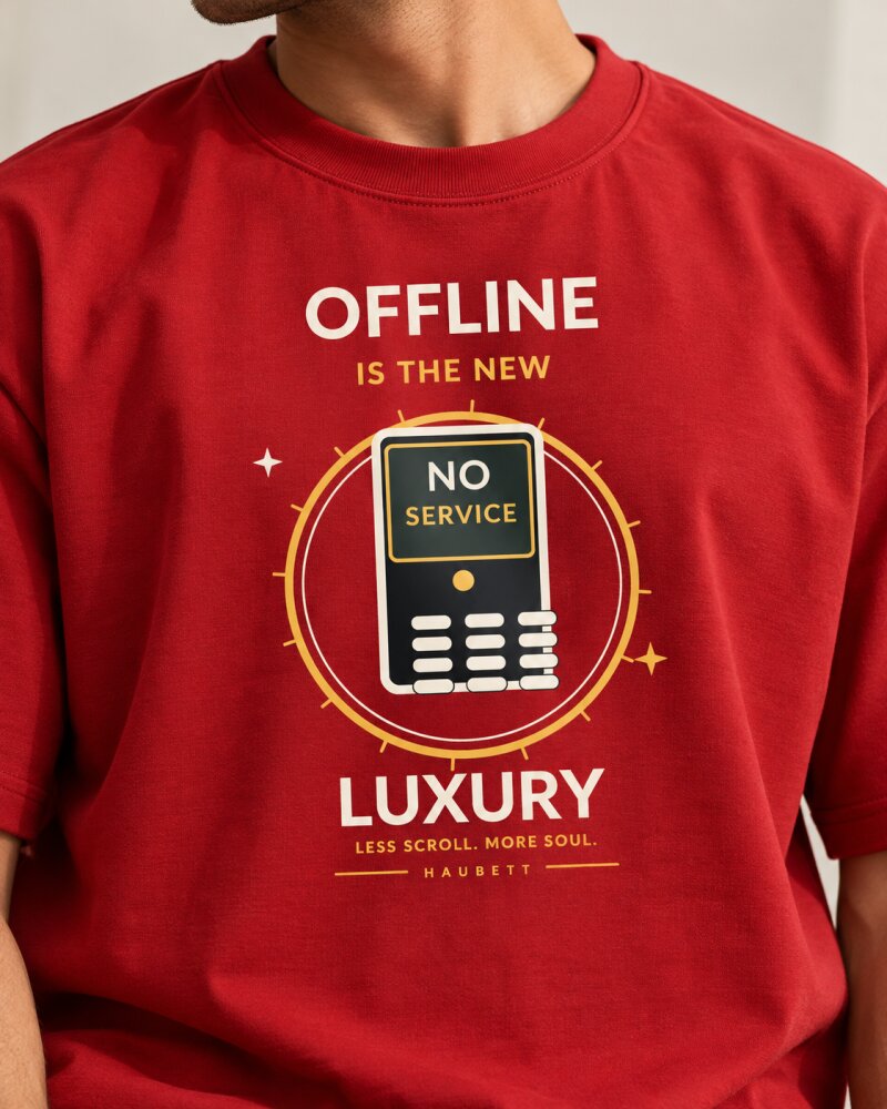 Offline Luxury Red Oversized T-Shirt - Haubett India product image