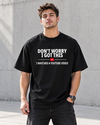 Dont Worry Black Oversized T-Shirt - Haubett India product image
