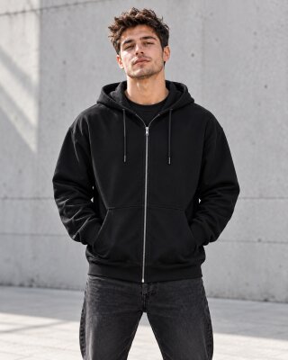 Dont Worry Black Zipper Hoodie - Haubett India product image