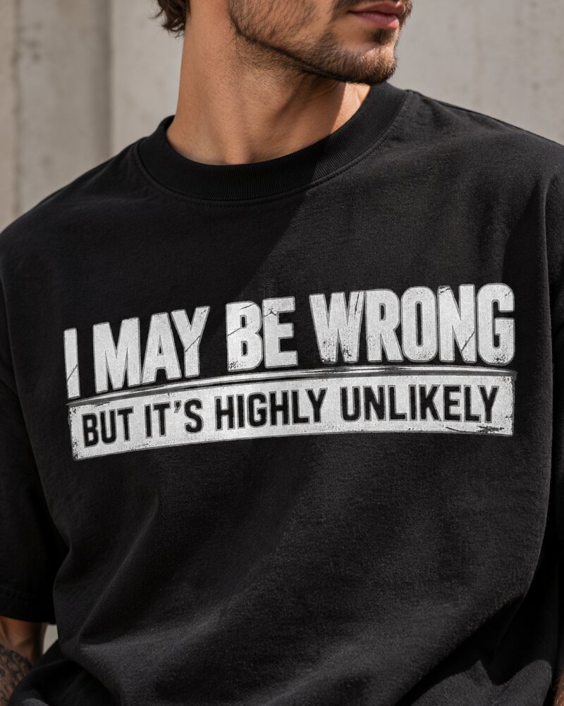 I May Be Wrong Black Oversized T-Shirt - Haubett India product image