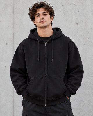 I May Be Wrong Black Zipper Hoodie - Haubett India product image