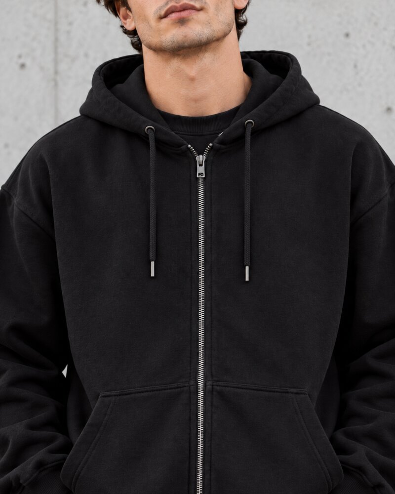 I May Be Wrong Black Zipper Hoodie - Haubett India product image