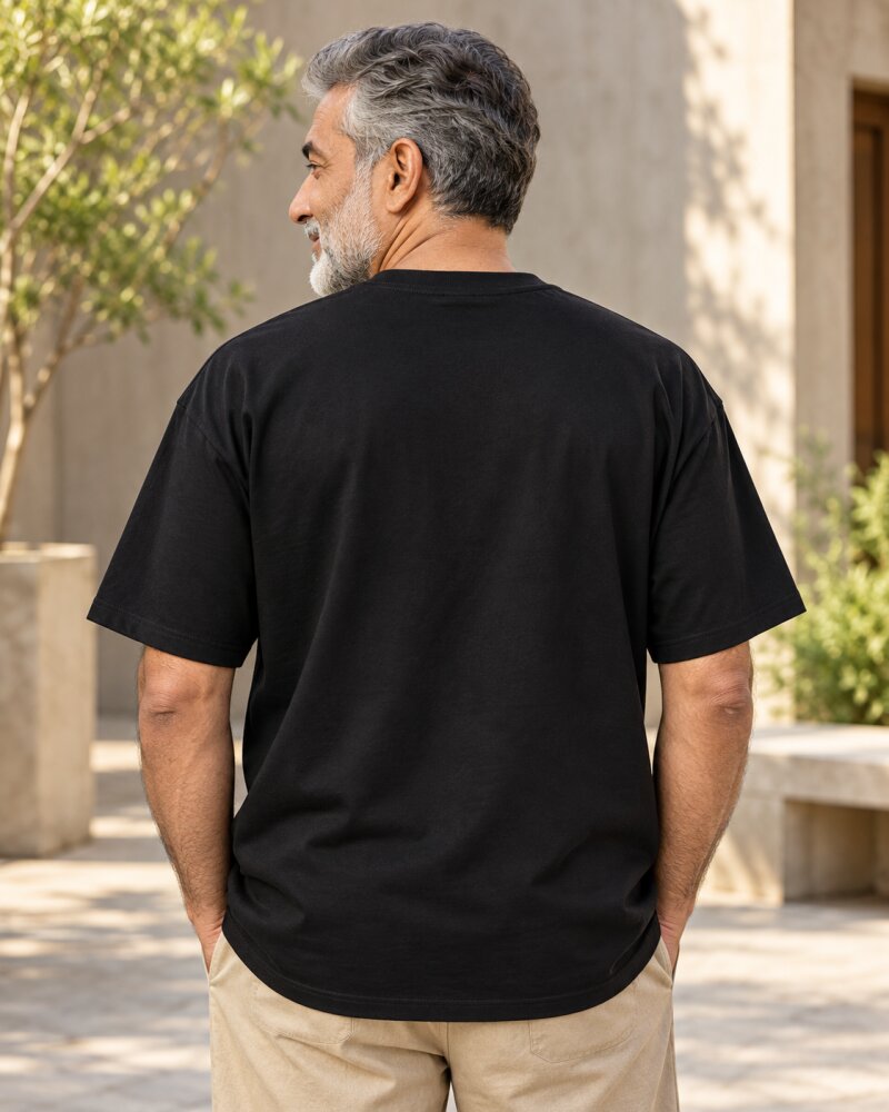 Retired Black Oversized T-Shirt - Haubett India product image