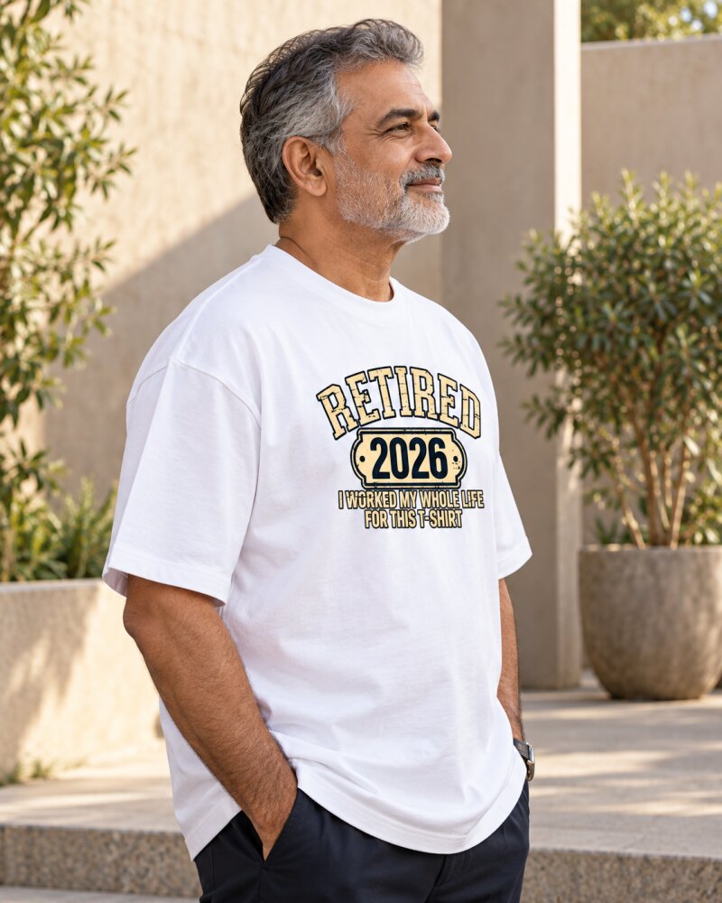 Retired White Oversized T-Shirt - Haubett India product image