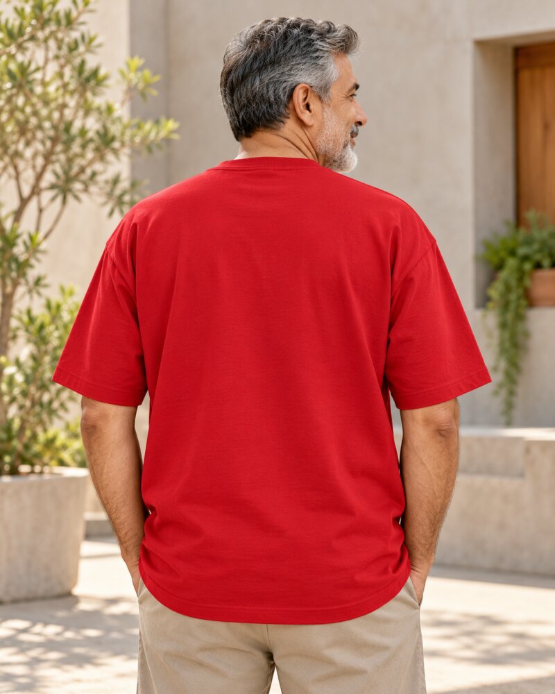 Retired Red Oversized T-Shirt - Haubett India product image