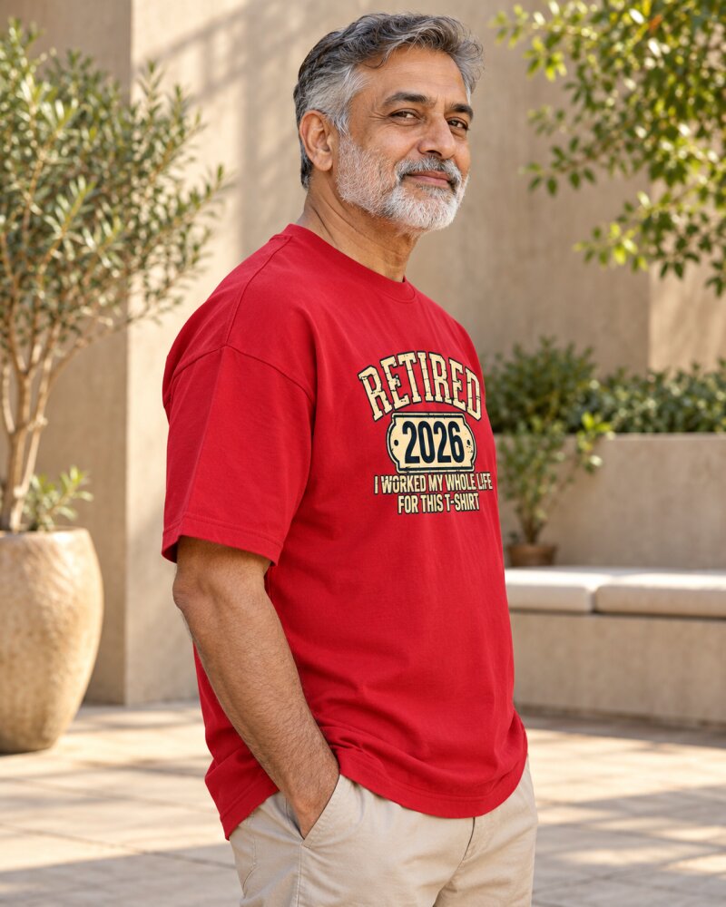 Retired Red Oversized T-Shirt - Haubett India product image