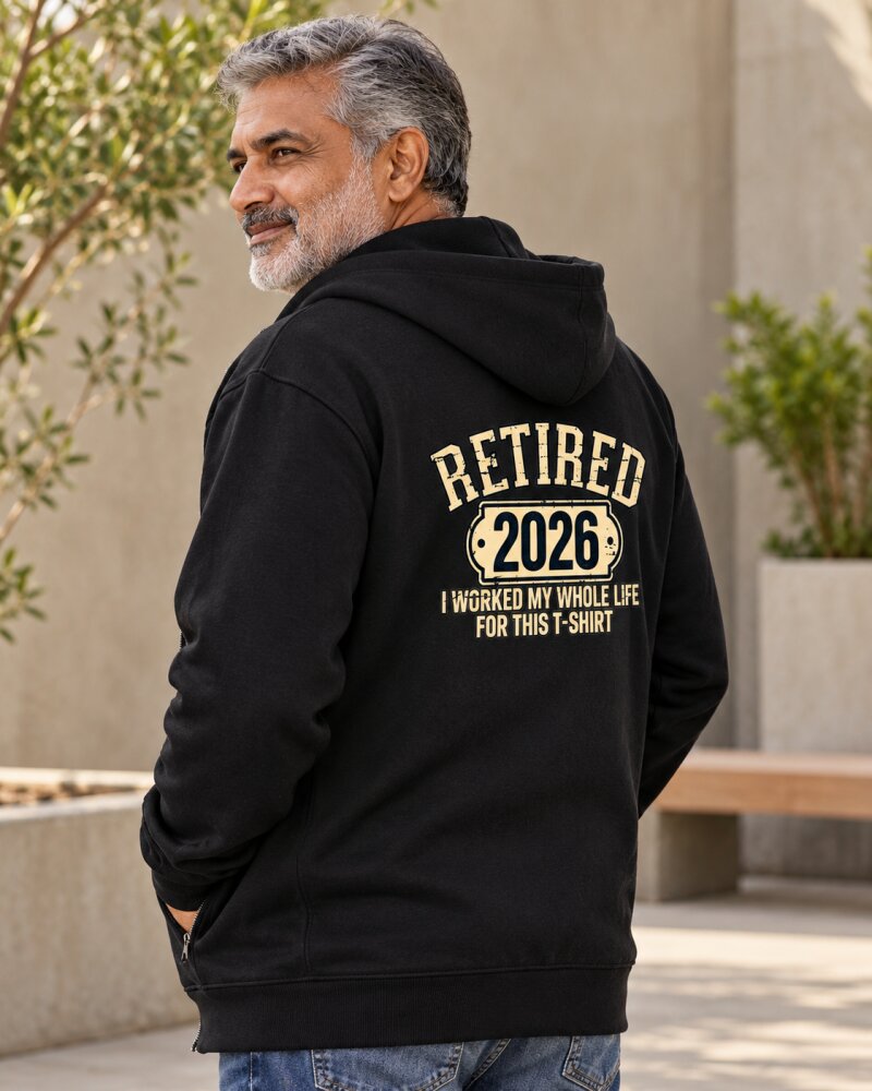 Retired Black Zipper Hoodie - Haubett India product image