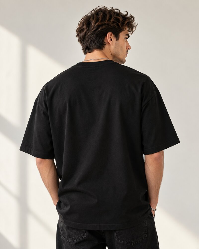 Thinking Black Oversized T-Shirt - Haubett India product image