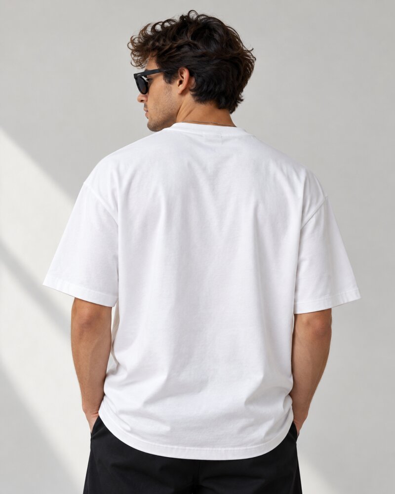Thinking White Oversized T-Shirt - Haubett India product image