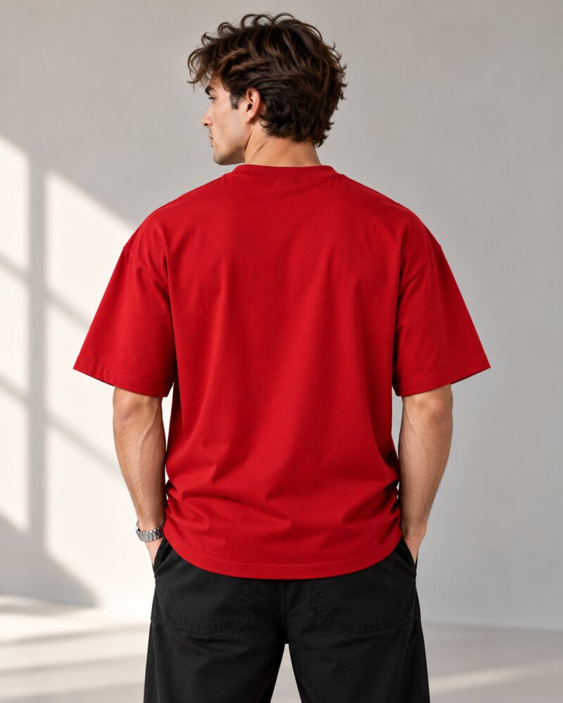 Thinking Red Oversized T-Shirt - Haubett India product image