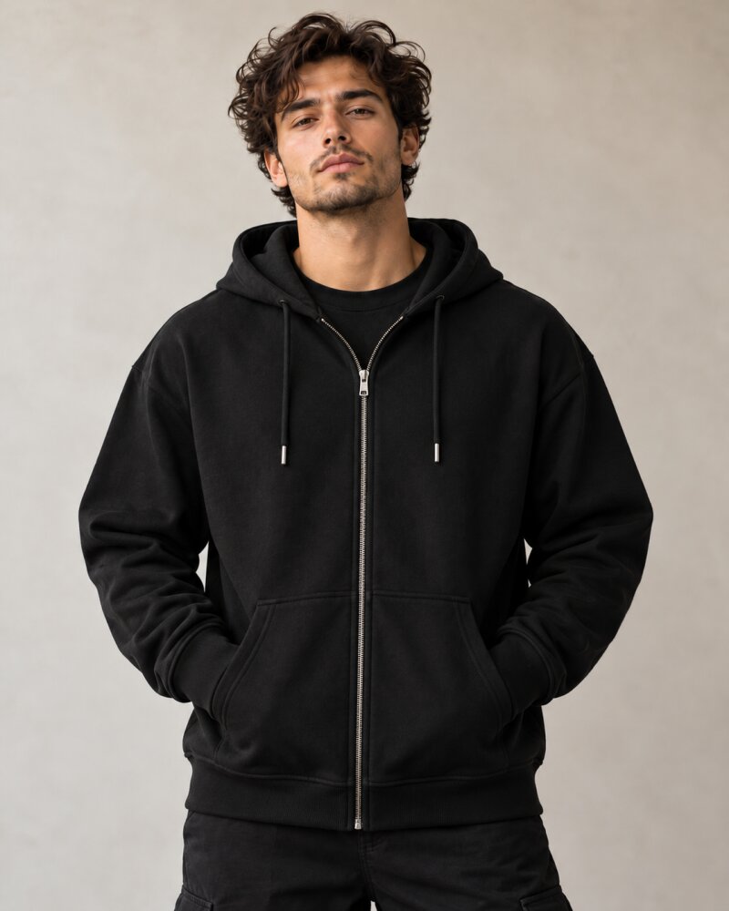 Fix Shit Black Zipper Hoodie - Haubett India product image