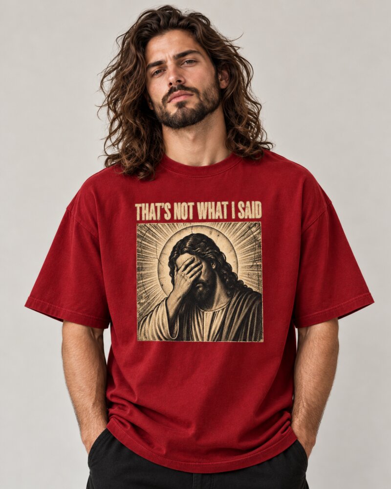Thats Not What I Said Red Oversized T-Shirt - Haubett India product image