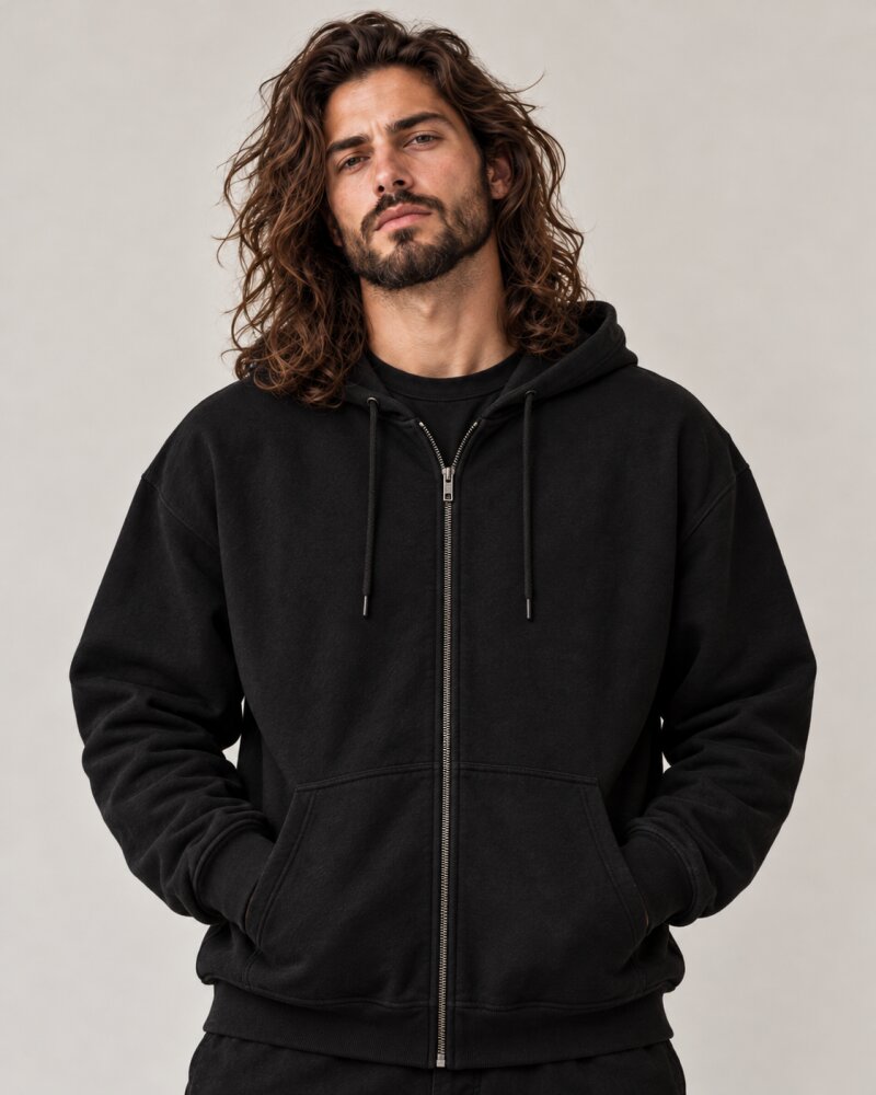 Thats Not What I Said Black Zipper Hoodie - Haubett India product image