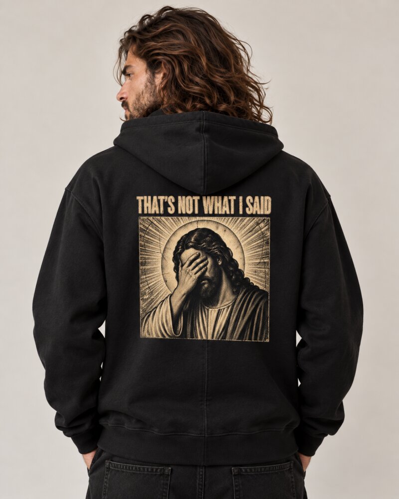 Thats Not What I Said Black Zipper Hoodie - Haubett India product image