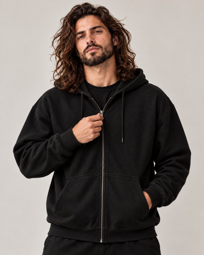 Thats Not What I Said Black Zipper Hoodie - Haubett India product image