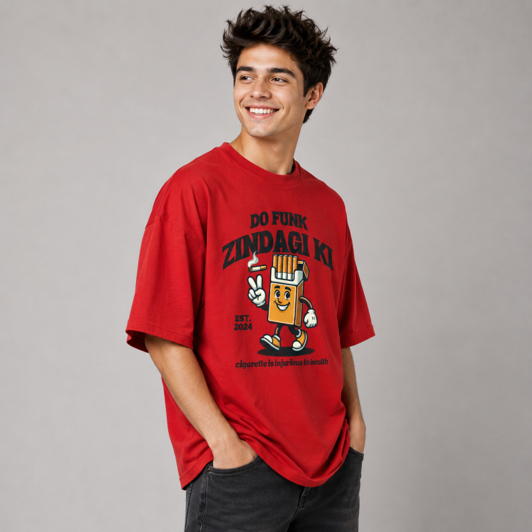 Do Funk Zindagi Ki Oversized Graphic T-Shirt – alternate view 2