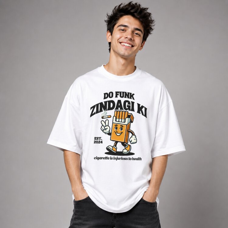 Do Funk Zindagi Ki Oversized Graphic T-Shirt – alternate view 5
