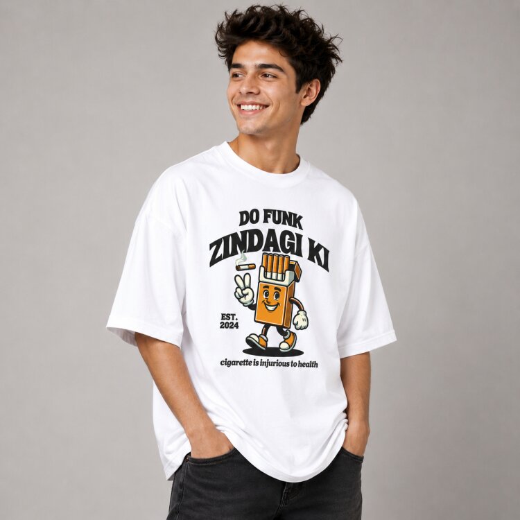 Do Funk Zindagi Ki Oversized Graphic T-Shirt – alternate view 6