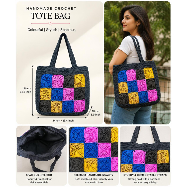 Handmade Crochet Tote Bag – alternate view 5