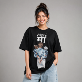 Meri Maa Oversized Graphic T-Shirt – Unisex – front view
