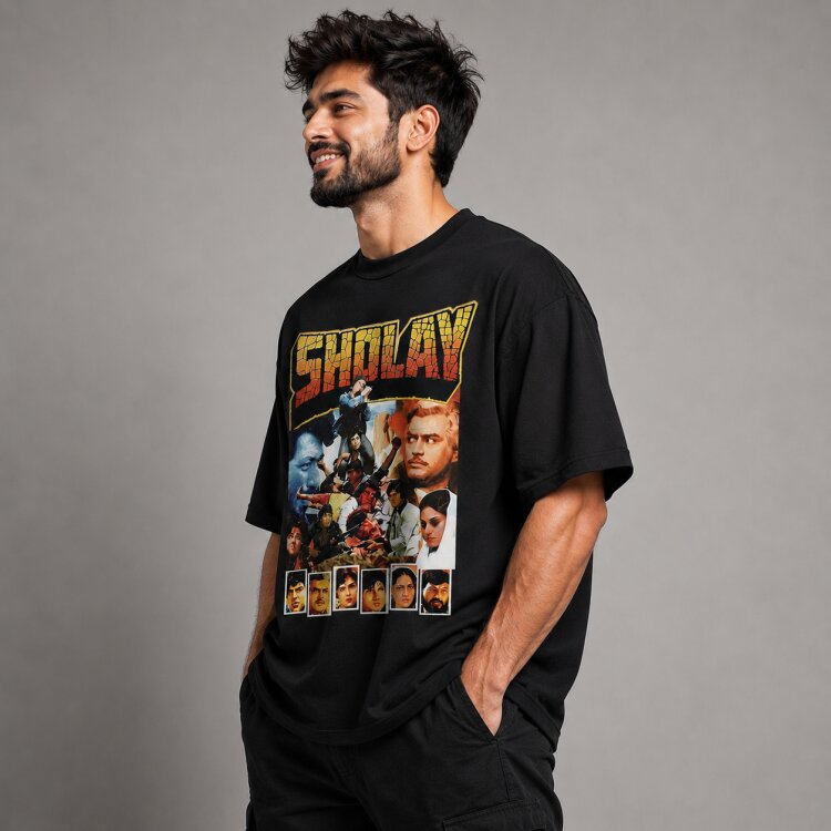 Sholay Oversized Graphic T-Shirt for Men – alternate view 2