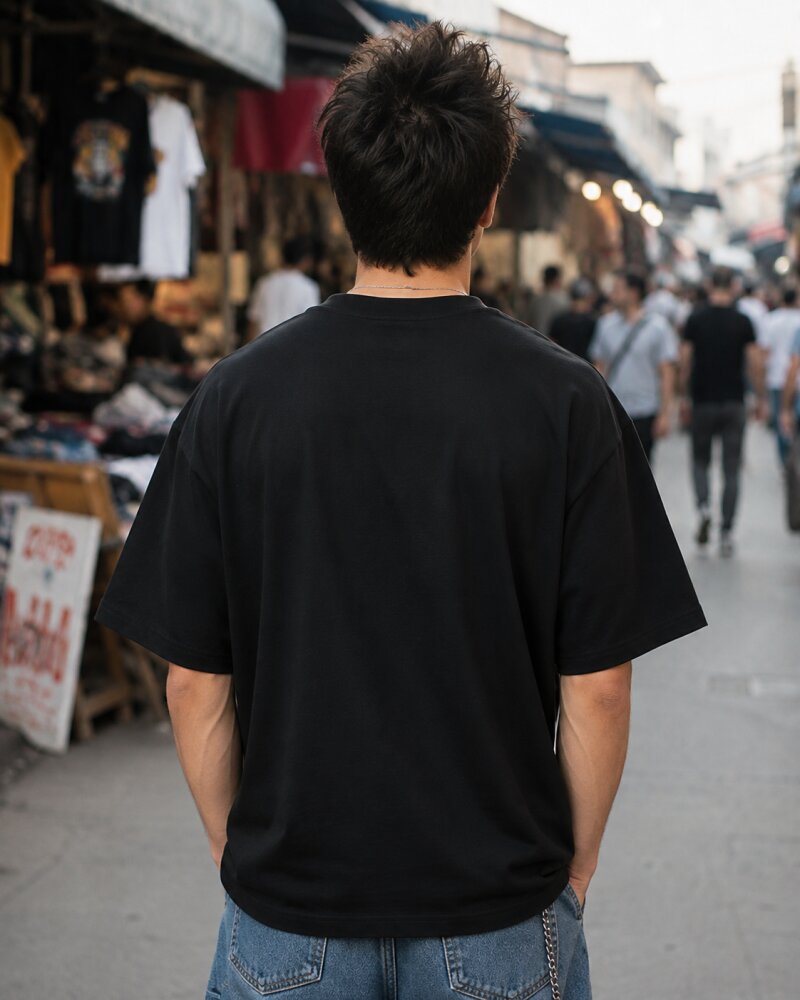 Abstract Portrait Oversized Graphic T-Shirt for Men – alternate view 3