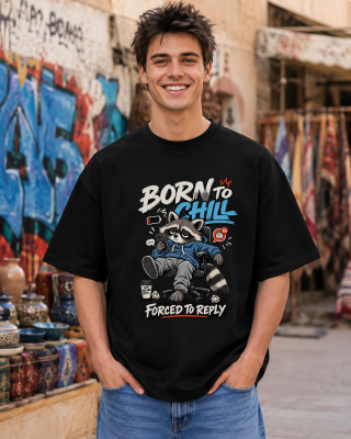 Born to Chill Oversized Graphic T-Shirt – Unisex – front view