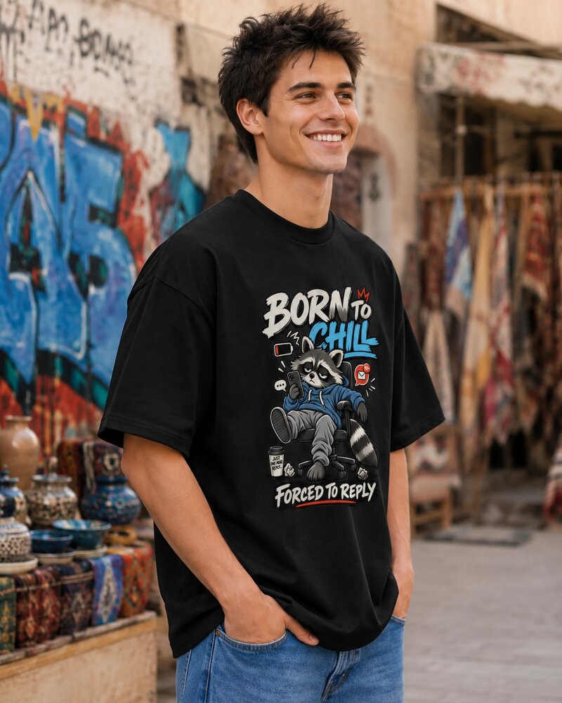 Born to Chill Oversized Graphic T-Shirt – Unisex – alternate view 3