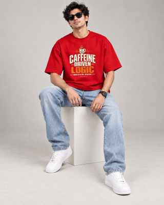 Caffeine Driven Logic Oversized Graphic T-Shirt – Unisex