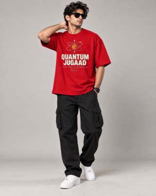Quantum Jugaad Red oversized T-shirt - Haubett India product image