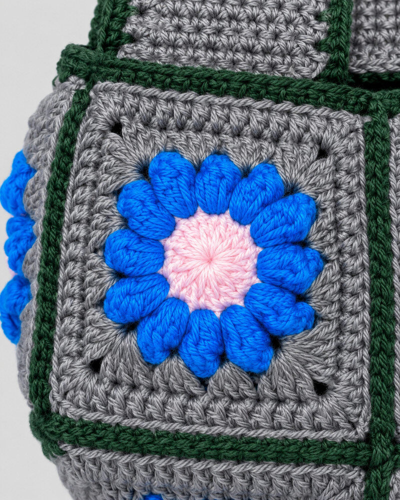 Floral Granny Square Crochet Backpack