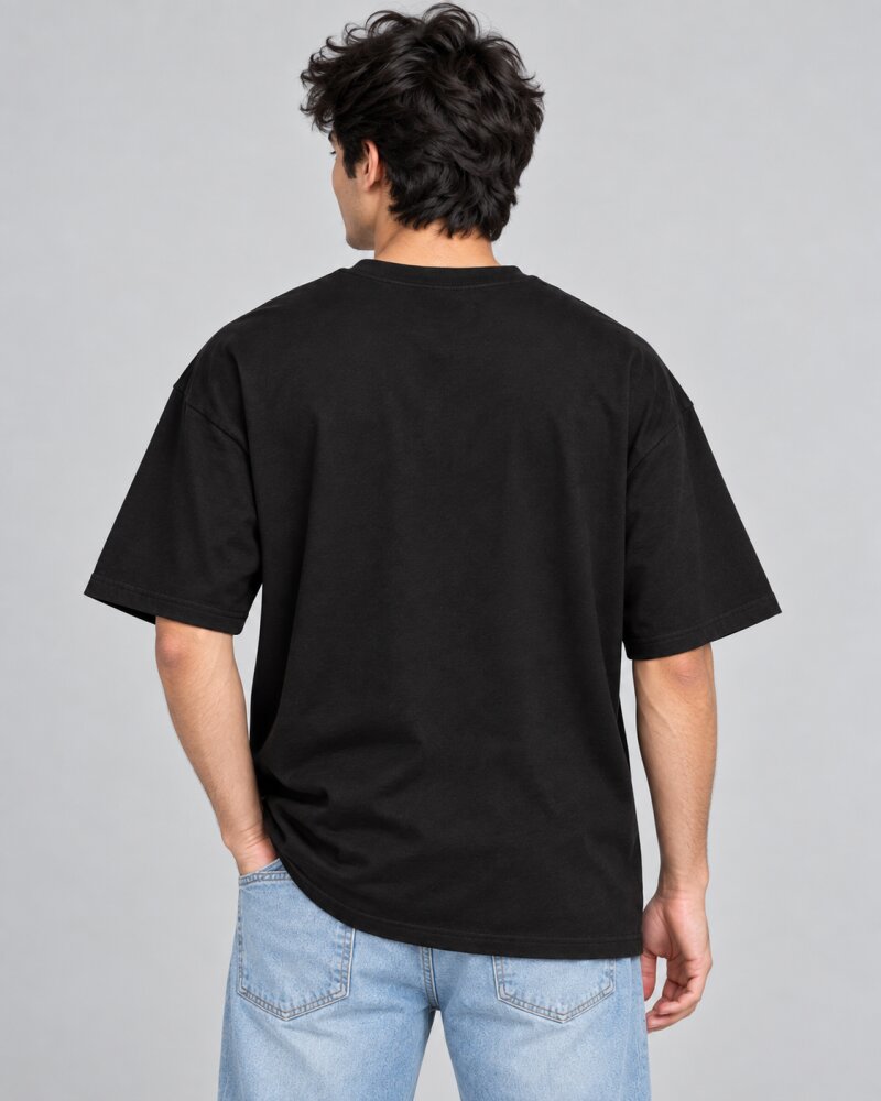 Sholay Jai and Veeru Black oversized T-shirt - Haubett India product image