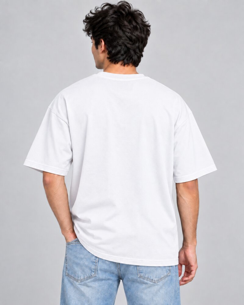 Slow Days White oversized T-shirt - Haubett India product image