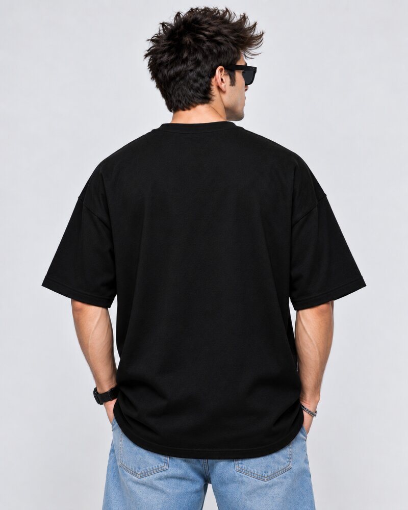 Science Solve Everything Black oversized T-shirt - Haubett India product image
