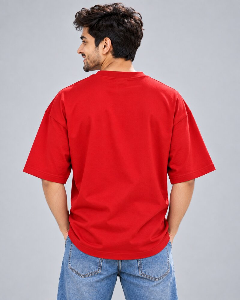 Mind Out Of Office Red oversized T-shirt - Haubett India product image