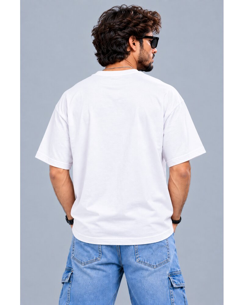 Make It Weird White oversized T-shirt - Haubett India product image