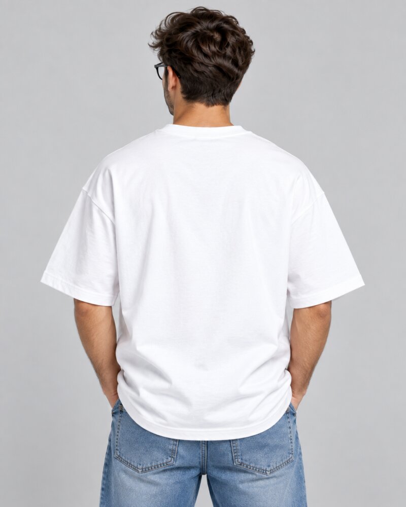 Chai Code Repeat White oversized T-shirt - Haubett India product image