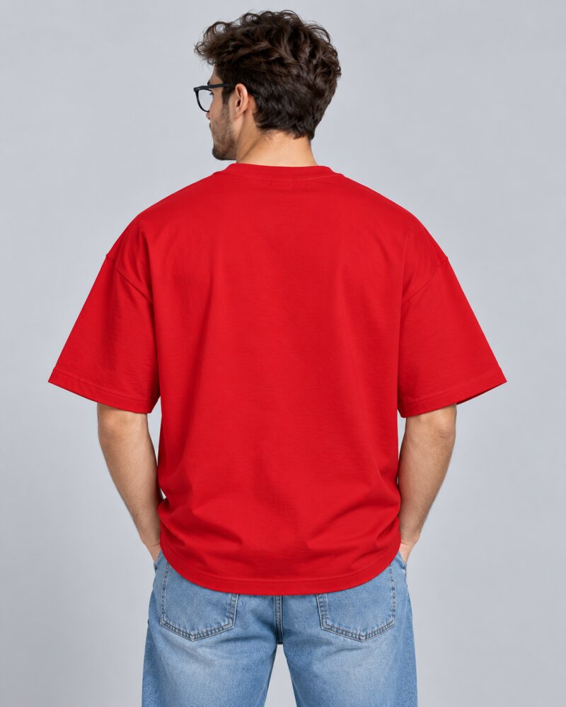 Chai Code Repeat Red oversized T-shirt - Haubett India product image