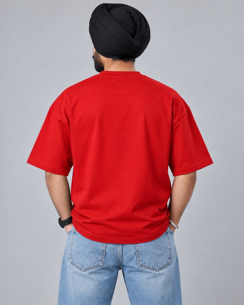 Punjabi "Yara Da Yar" Red oversized T-shirt - Haubett India product image