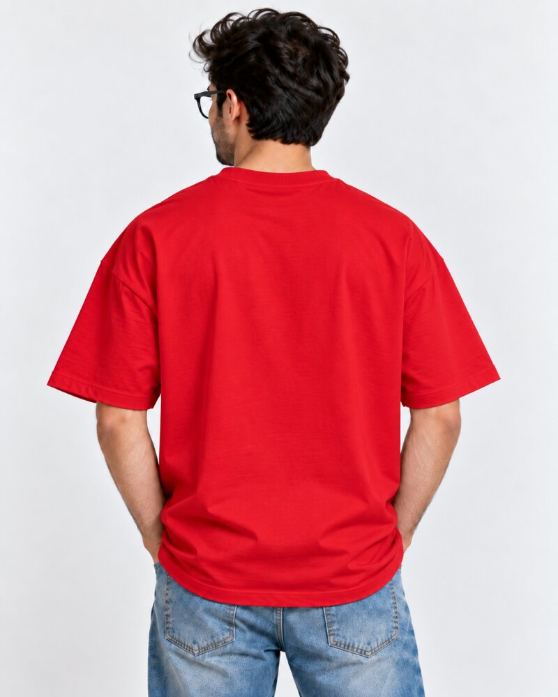 No Idea Bro Red Oversized T-Shirt - Haubett India product image