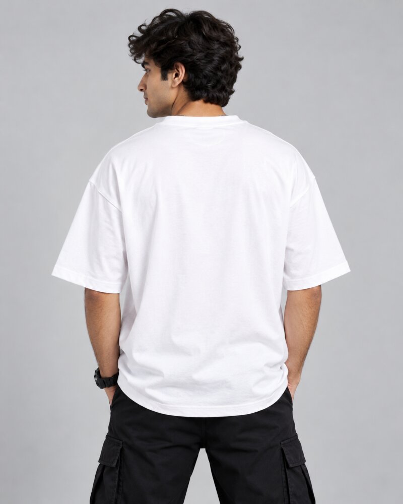 No Rush White Oversized T-Shirt - Haubett India product image