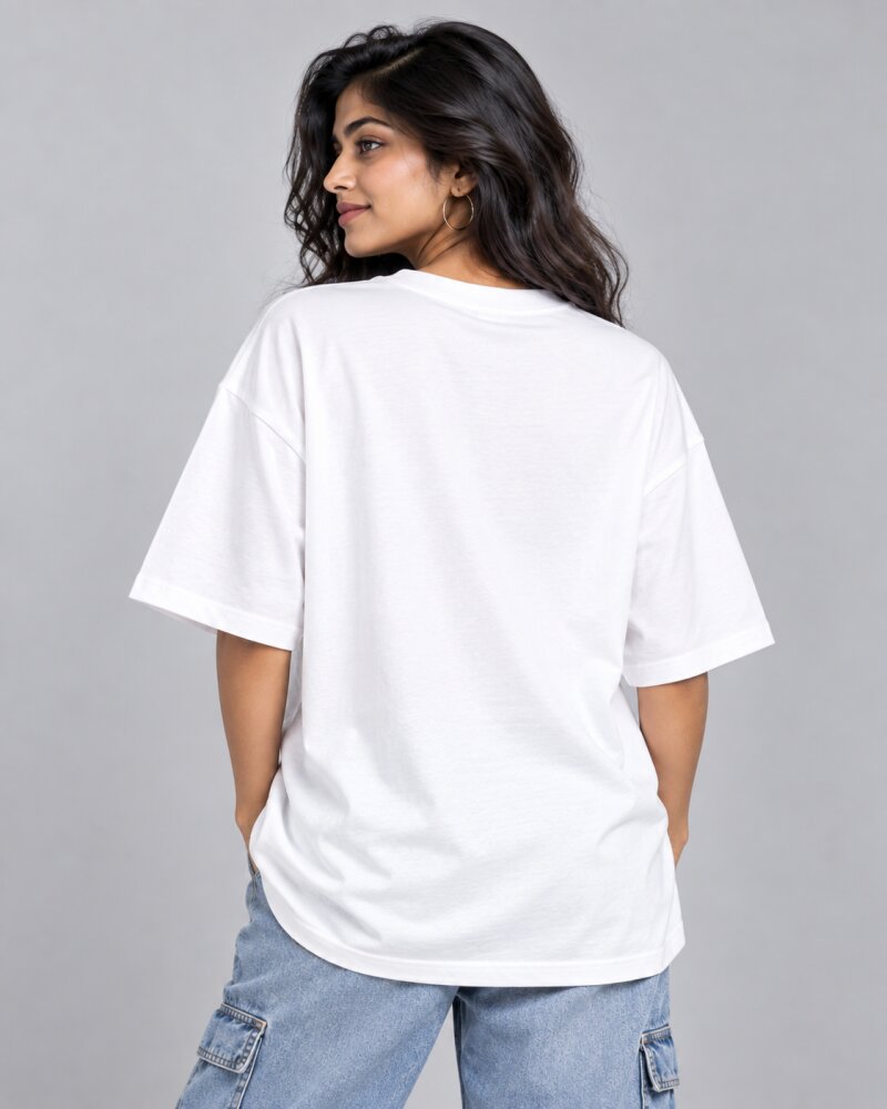 No Rush White Oversized T-Shirt - Haubett India product image